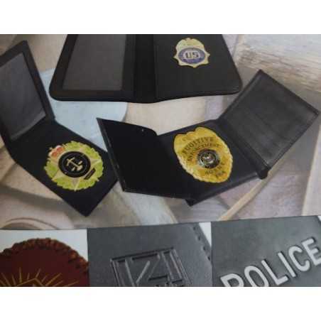 Maßgefertigter Polizei- und Sicherheitsausweis mit Ausweishülle aus Leder