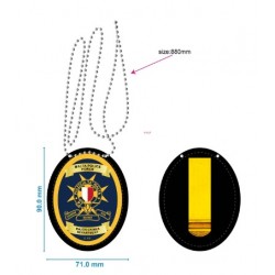 Politie metalen badges met lederen houder, 100% maatwerk