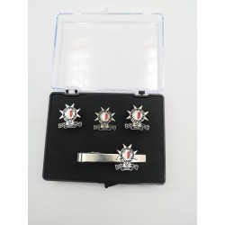 Custom Cufflinks, Tie Clip & Lapel Pin Set in Elegant Gift Box