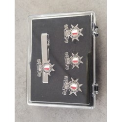 Custom Cufflinks, Tie Clip, and Lapel Pin Set in Gift Box