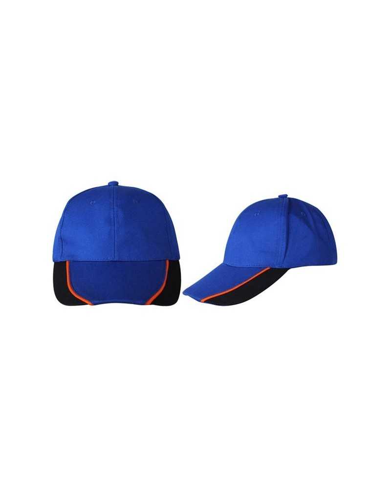 Baseball caps, 6 panels, drie kleuren combinatie Baseball caps, 6 panels, drie kleuren combinatie