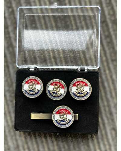Custom Cufflinks, Tie Clip & Lapel Pin Set in Elegant Gift Box