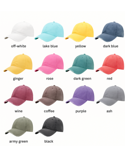 Versleten gewassen katoenen petten - Aangepast logo-ontwerp, gestructureerde vintage look